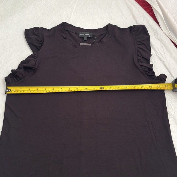 Alyssa Thomas black flutter sleeve top - Picture 7 of 9